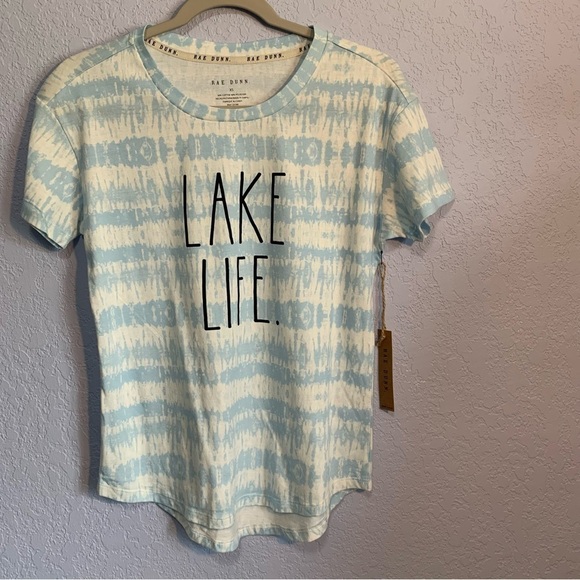 Raw Dunn Tie Dye Lake Life Short Sleeve Summer Beach Tee - Picture 1 of 5